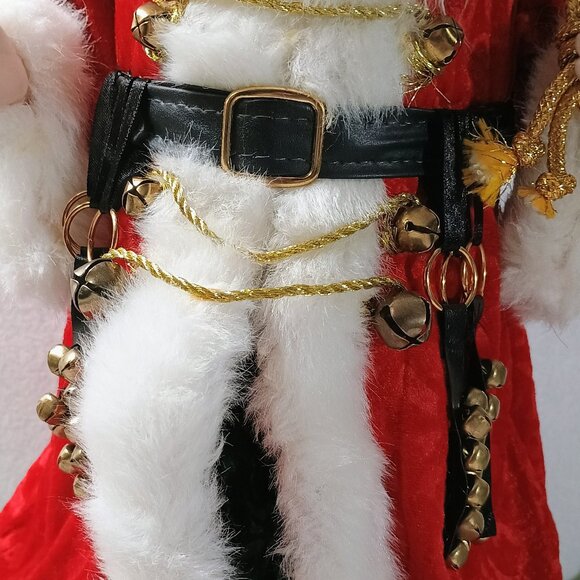 EUC: Vintage Santa Claus approx 17 in Red & Green Hand Porcelain Collectible - Picture 5 of 9